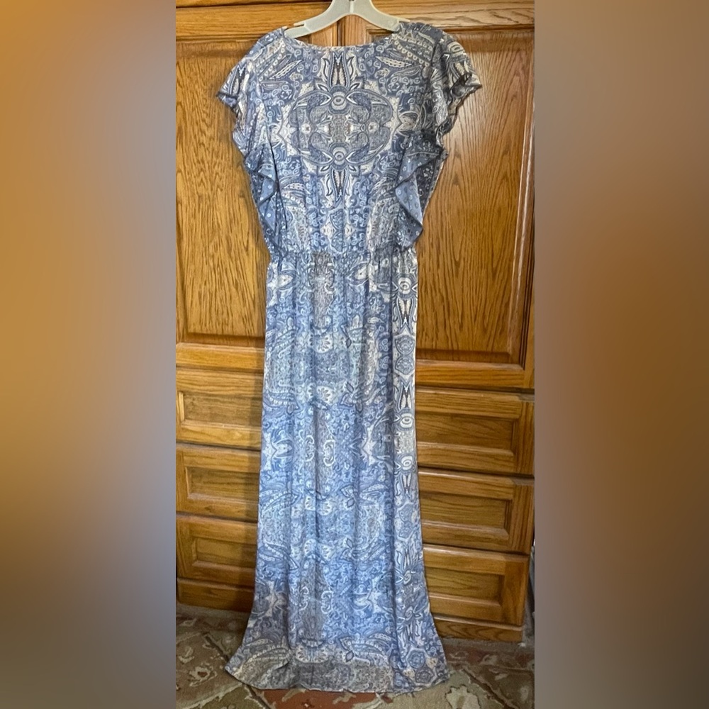 Boho Karma Highway Flutter Sleeve Side Split Maxi - Picture 4 of 9